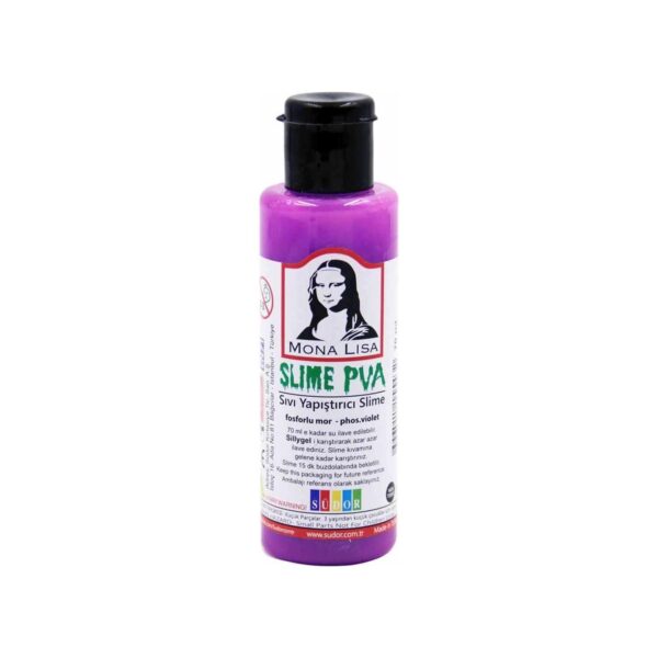 MONALİSA SIVI SLİME 70 ml FOSFORLU MOR 12 ADET