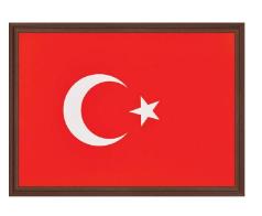 PANDA TÜRK BAYRAĞI MDF ÇERÇEVE 35x50