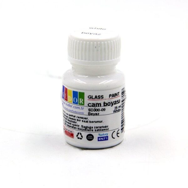 SÜDOR CAM BOYASI SU BAZLI PET ŞİŞE 25 ML BEYAZ