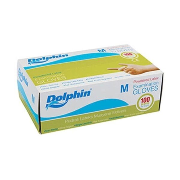 DOLPHİN ELDİVEN PUDRALI LATEX M BEDEN 100 LÜ