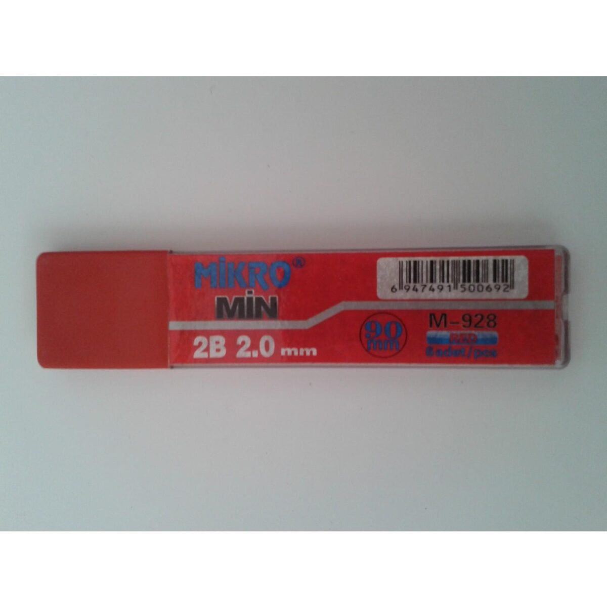 MİKRO MİN M-928 2.0X90MM KURŞUN KALEM UCU KIRMIZI - Görsel 1
