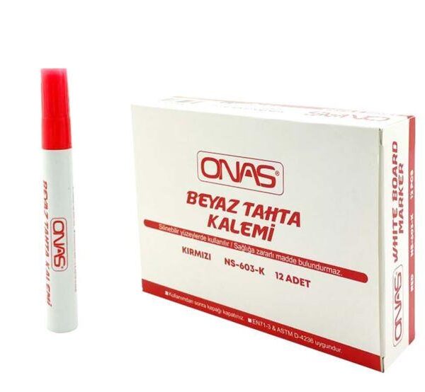 ONAS TAHTA KALEMİ KIRMIZI NS-603K 12 ADET