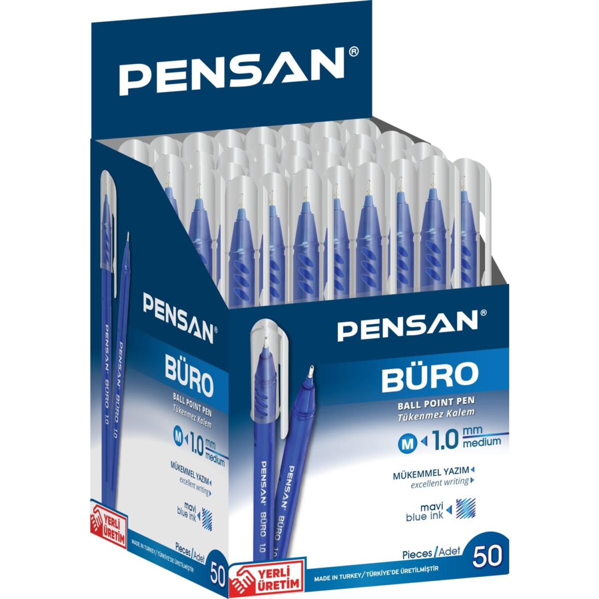 PENSAN TÜKENMEZ KALEM 1.0mm MAVİ 50 Lİ 2270 - Görsel 1