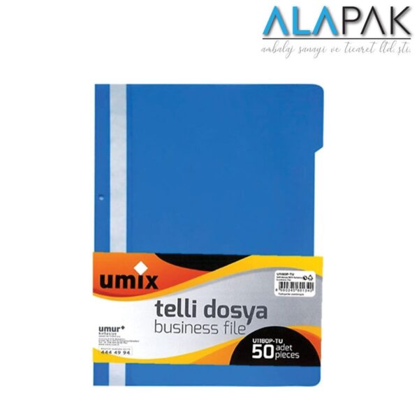 UMIX A4 TELLİ DOSYA MAVİ