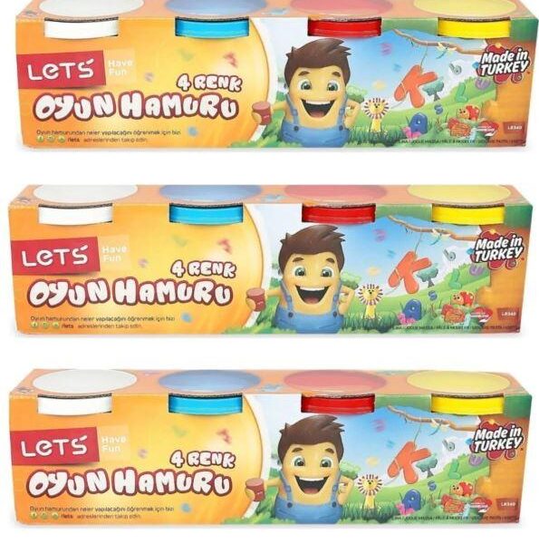 LETS OYUN HAMURU 4 RENK NORMAL BOY 460 GR L-8440 3 ADET