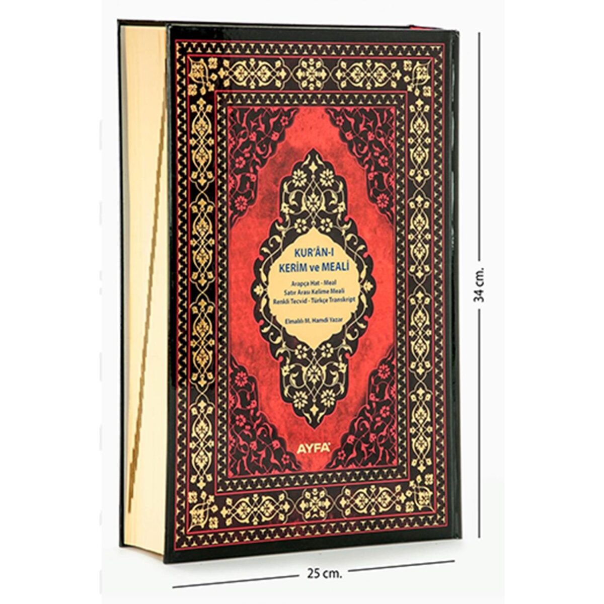 KURANI KERİM CAMİ BOY 25x34 CM MEALLİ 5 ÖZELLİKLİ - Görsel 1