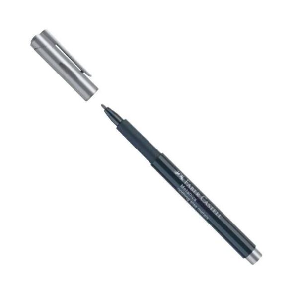FABER CASTELL METALİK MARKÖR GÜMÜŞ RENK KEÇELİ
