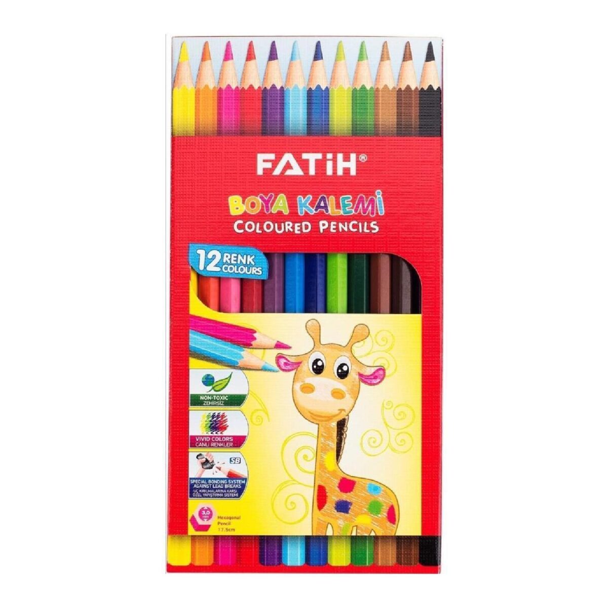 FATİH KURU BOYA TAM BOY 12 RENK - Görsel 1
