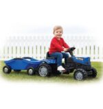 PİLSAN TRAKTÖR POWER PEDALLI BIG TROLLEY RÖMORKLU MAVİ