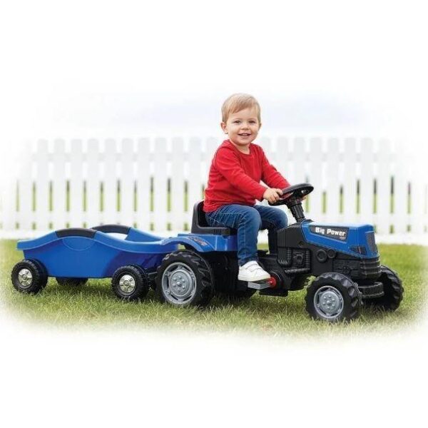 PİLSAN TRAKTÖR POWER PEDALLI BIG TROLLEY RÖMORKLU MAVİ