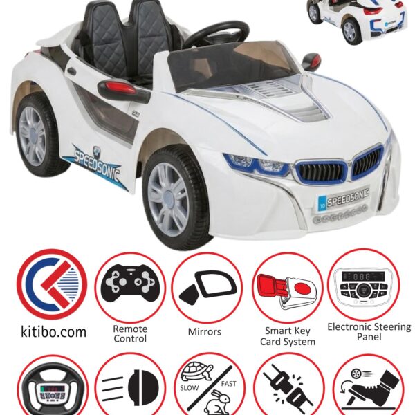 PİLSAN SPEED SONİC AKÜLÜ ARABA 12 VOLT KUMANDALI BEYAZ