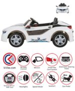 PİLSAN SPEED SONİC AKÜLÜ ARABA 12 VOLT KUMANDALI BEYAZ - Görsel 3