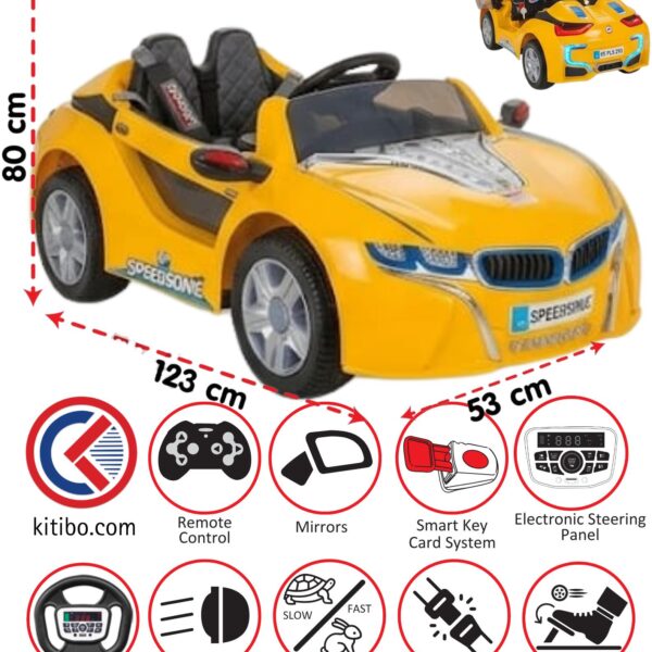 PİLSAN SPEED SONİC AKÜLÜ ARABA 12 VOLT KUMANDALI SARI