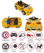 PİLSAN SPEED SONİC AKÜLÜ ARABA 12 VOLT KUMANDALI SARI - Görsel 3