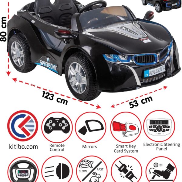 PİLSAN SPEED SONİC AKÜLÜ ARABA 12 VOLT KUMANDALI SİYAH