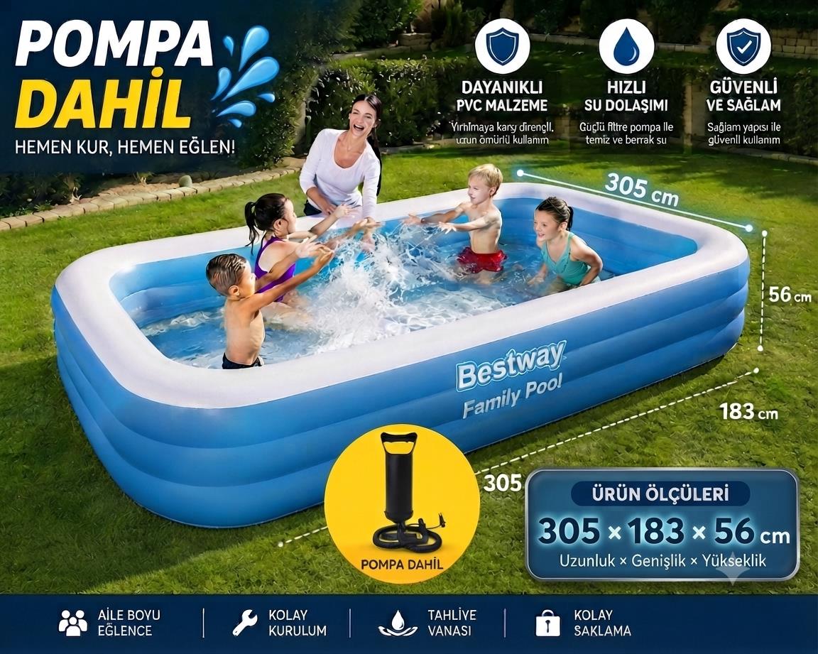 bestway-havuz-305x183x56cm-jumbo-dikdortgen-54009-pompa-6874.jpg BESTWAY HAVUZ 305x183x56cm JUMBO DİKDÖRTGEN (54009 + POMPA - Görsel 1