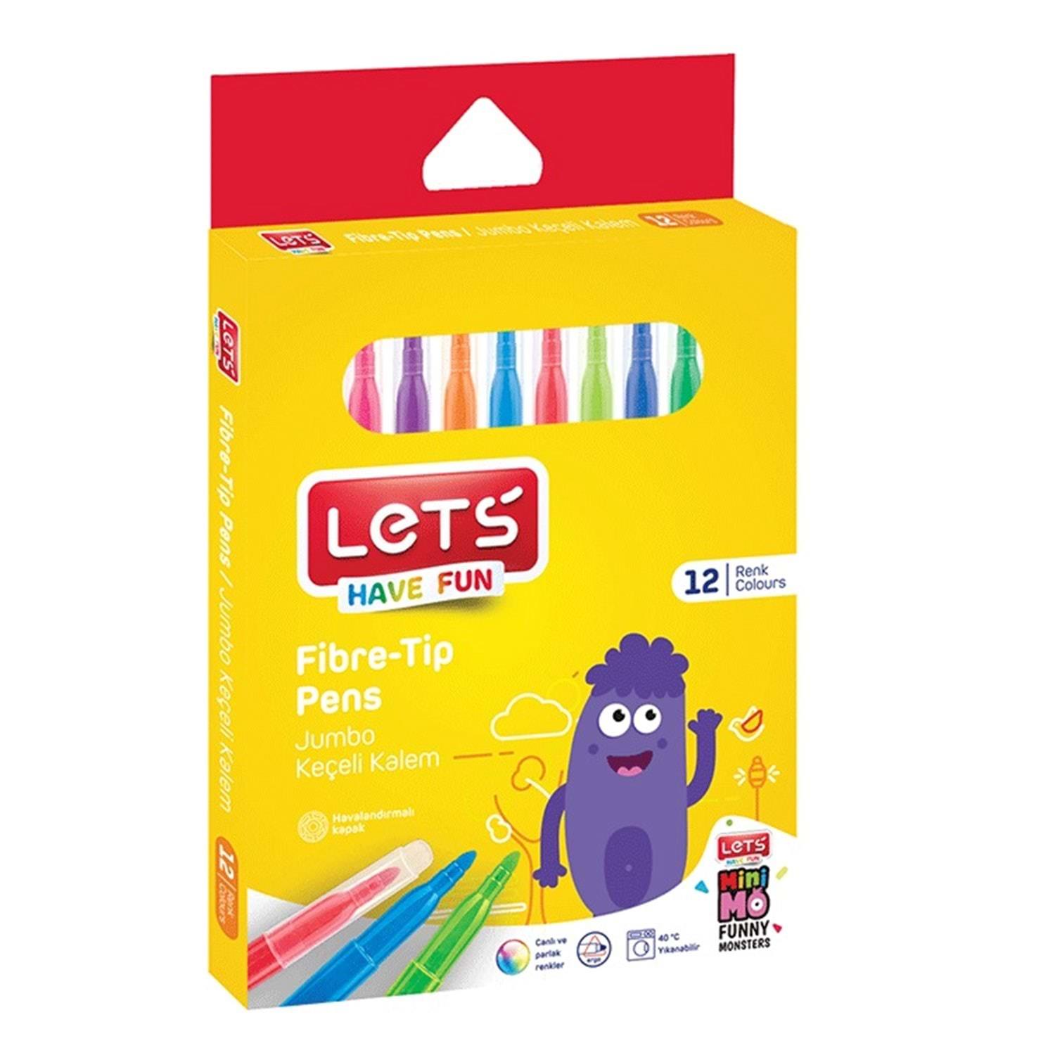 lets-keceli-kalem-12-renk-jumbo-l-7012-6882.jpg LETS KEÇELİ KALEM 12 RENK JUMBO L-7012 - Görsel 1